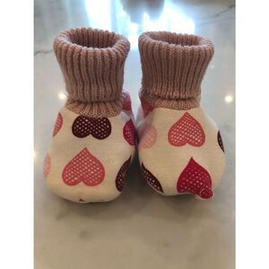 Cacharel Pink Heart Cotton Baby Slippers